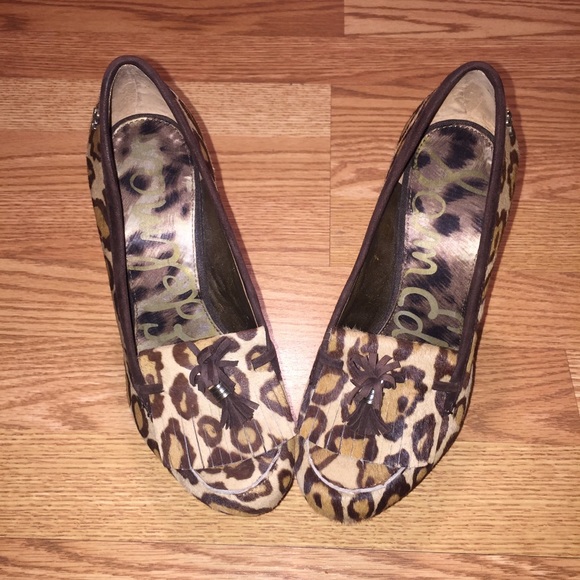 SAM EDELMAN Wesley Calf Hair Leopard Wedge Loafer - Picture 3 of 8